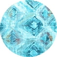 thumbnail image 1 of Ahgly Company Indoor Round Abstract Light Blue Contemporary Area Rugs, 8' Round, 1 of 4