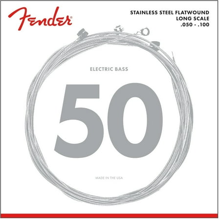 9050ML Stainless Steel Flatwound Long Scale Electric Bass Guitar Strings - Medium Light, Fender stainless steel flatwound 9050’s are.., By Fender From