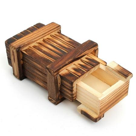 Intelligence Puzzle Box Wooden Secret Safty Storage Funny Toys