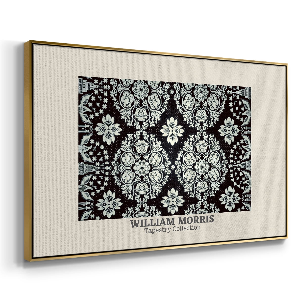 Vintage Abstract Print-XLVII Framed in Gold Wood Gallery Wrapped Canvas 27 in. x 41 in.