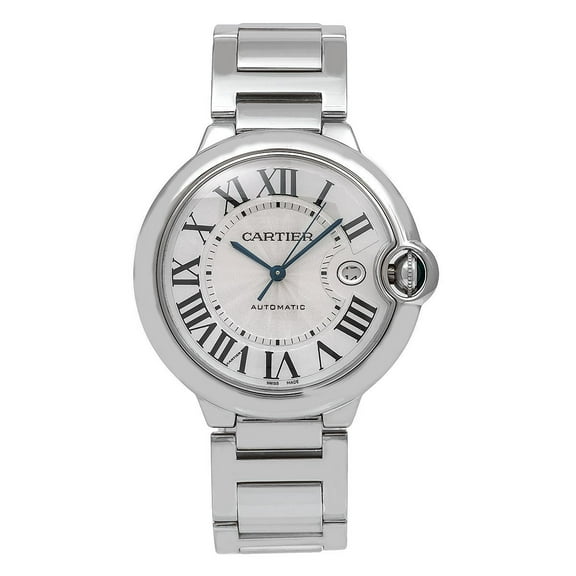 Pre-Owned White Gold Cartier Ballon Bleu W69013Z2 42mm White Dial with Roman Numerals