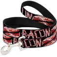 thumbnail image 1 of Dog Leash Bacon Text2 4 Feet Long 0.5 Inch Wide, 1 of 1