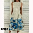 thumbnail image 1 of AMERTEER Robe Rétro à Imprimé pour Femmes Robe Sans Manches Robe d'Été Robe Décontractée avec Poches Col Ras du Cou Robe Ample Robe de Banquet Grande Taille, 1 of 6