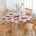 thumbnail image 3 of Dogs with Pioneer Flower Round Fitted Tablecloth with Elastic Edge,Dining Table Cover Waterproof,Outdoor Round Tablecloth for Camping,Dining,Indoor and Outdoor, 3 of 7