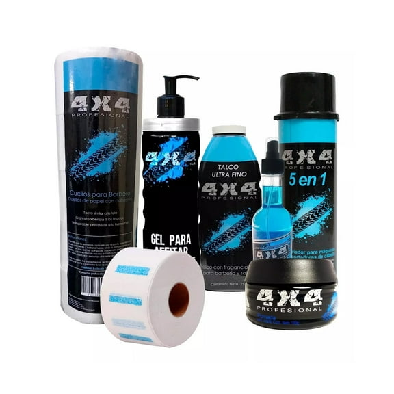 Kit Insumos Corte Afeitado Combo Barber 4x4 Profesional