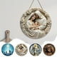thumbnail image 1 of Belén Redondo de Madera con La Imagen de La Resurrección para Colgar En La Pared | Madera Blanca | 20 X 20 X 0,3 Cm | Decoración para Bautizo | Patrimonio Cultural Religioso, 1 of 6