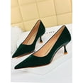 thumbnail image 4 of Frontwalk Ladies Dress Shoes Pointed Toe Pumps Slip On Pump Casual Comfort Heels Women High Heel Green 8.5, 4 of 9