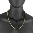 thumbnail image 3 of 4.9mm 24k Yellow Gold Plated Stainless Steel Twisted Rope Chain Necklace, 26 inches + Gift Box, 3 of 6