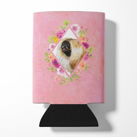 

Carolines Treasures CK4166CC Pekingese Pink Flowers Can or Bottle Hugger Can Hugger multicolor
