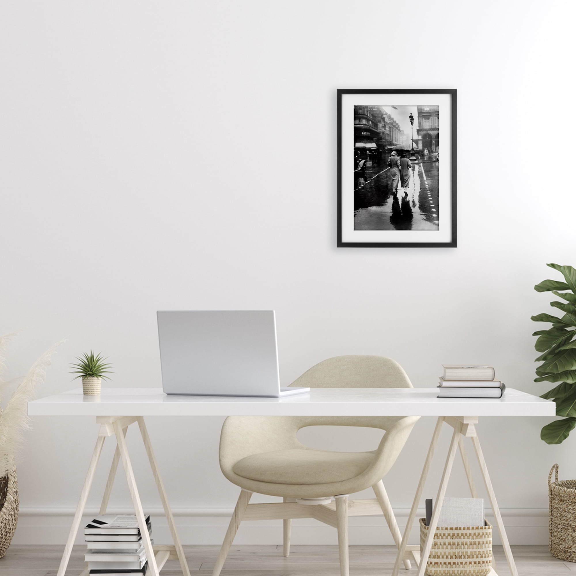 Stupell Industries Paris In The Rain Black Framed Print Under Glass, design by Vintage Hustle