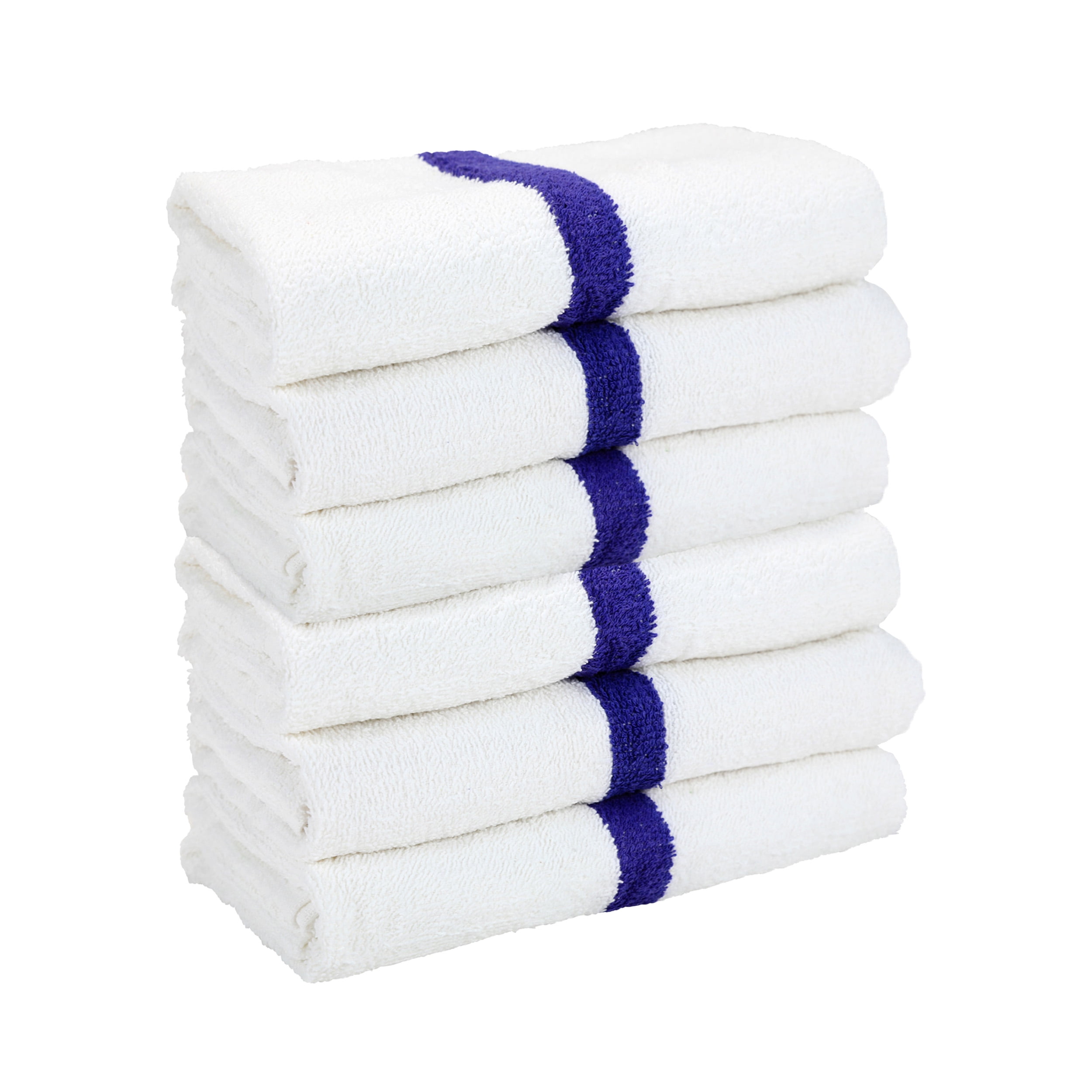 Arkwright Power Gym Bath Towels (6 Pack), 22x44 in., White with Blue