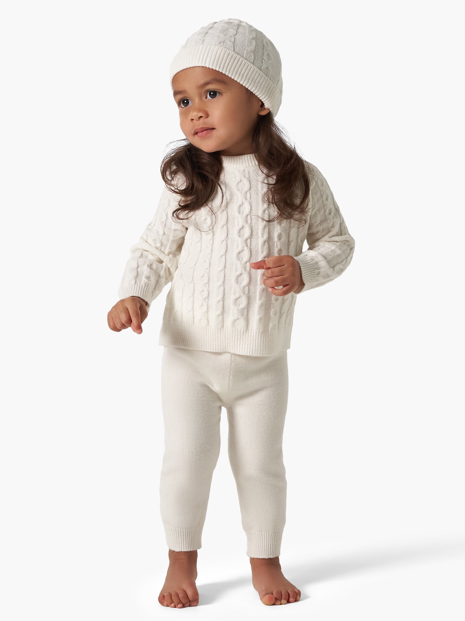 Modern Moments By Gerber Toddler Girl Cable Knit Sweater Outfit Gift Set w/Hat, 3-Piece (12M - 5T)