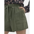 thumbnail image 4 of Time And Tru Women's Chambray Cargo Shorts, 3" Inseam, Sizes XS-XXXL, 4 of 5