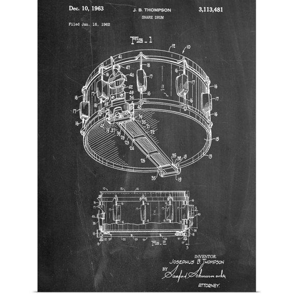 Great BIG Canvas | Rolled Cole Borders Poster Print entitled Thompson Snare Drum
