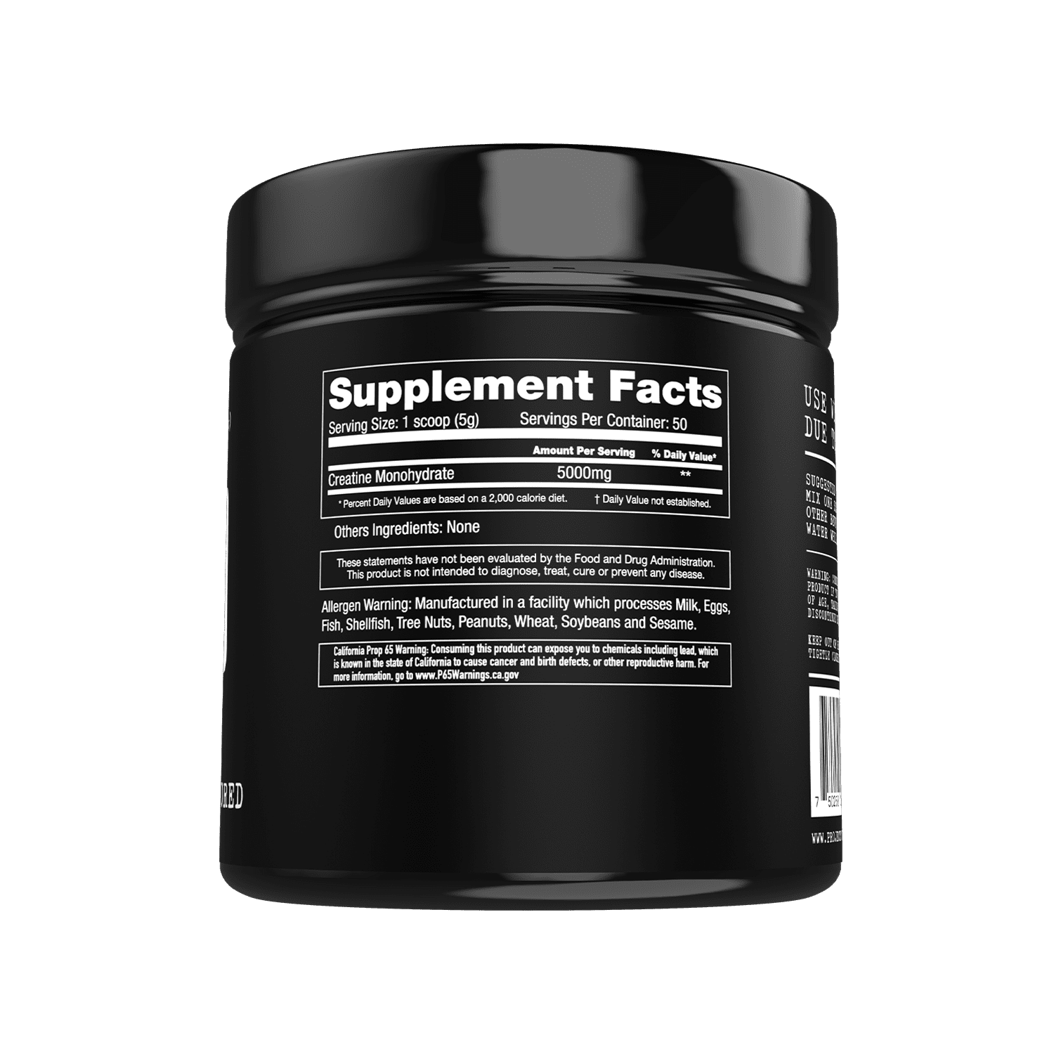 Project 1 Nutrition Creatine Monohydrate Unflavored 50 Servings