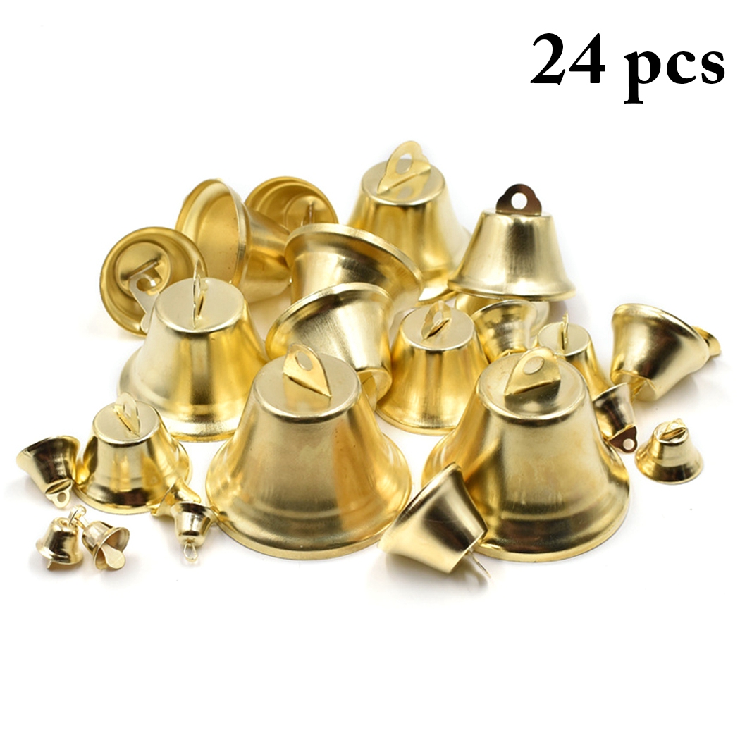 Christmas Craft Bell Small 24PCS DIY Vintage Shiny Jingle Bell
