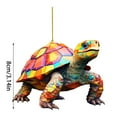 thumbnail image 3 of Colorful Geometric Turtle Christmas Ornament, Unique Festive Hanging Decor for Animal Lovers and Holiday Season Decorations - C, 3 of 7