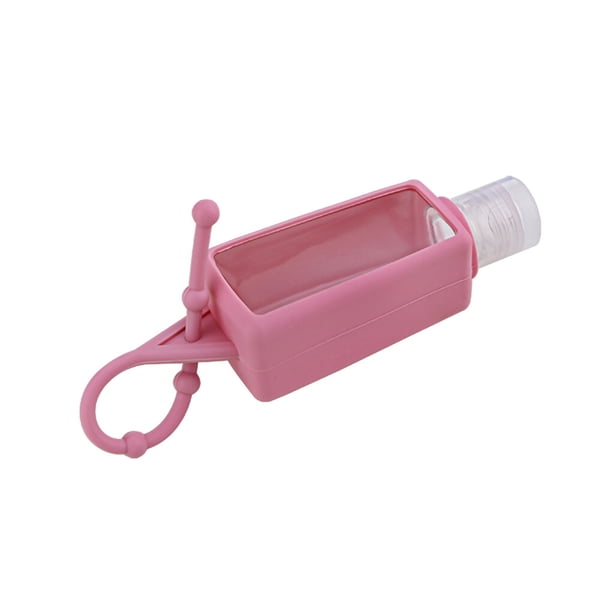 Advancent Dispensador de jabón colgante, desinfectante de dibujos animados, desinfectante de manos sin agua, cubierta de silicona, llavero, Mini Suministros de limpieza para el hogar Embotellado
