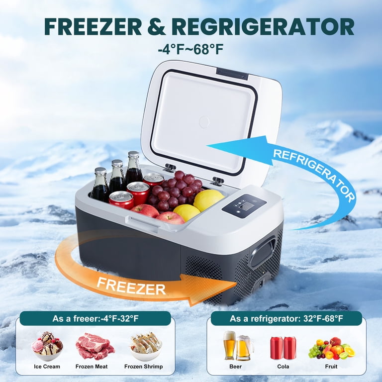 edx 17QT Car Refrigerator, Portable Freezer with -4°F~68°F