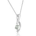 thumbnail image 2 of Pompeii 1/2 ct Solitaire Round Diamond 14k White Gold Curve Pendant & 18" Chain (I,I1), 2 of 5