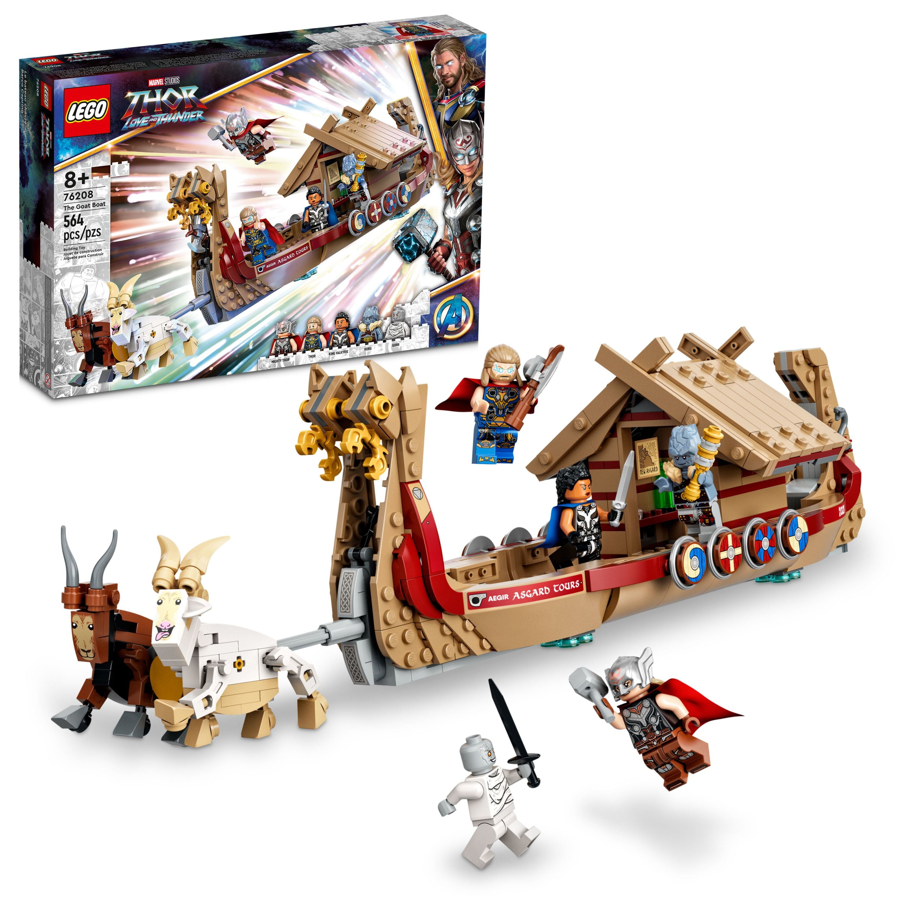 LEGO Marvel The Goat Boat Buildable Thor Set 76208 with Toy Ship, Stormbreaker and 5 Minifigures, Avengers Gifts for Kids, Boys and Girls 8 Plus Year Old