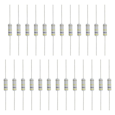 Uxcell 25Pcs 470K Ohm Resistor 3 Watts 5% Tolerance Metal Oxide Film Resistor Axial Flame Proof for DIY Electronic Projects Circuits Experiments