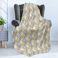 thumbnail image 4 of Yellow Flower Soft Flannel Fleece Throw Blanket, Abstract Geometric 60's Pattern in Modern Design Pastel Colors, Cozy Plush for Indoor and Outdoor Use, 60" x 80", Pale Yellow Pale Grey, by Ambesonne, 4 of 5