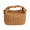 brown, variant on Woven Straw Bucket Bag, Korean Style Mini Handbag, 7.9 x 4.3 x 4.7 in Crossbody and Top Handle Purse for Travel, Shopping, Vacation and Everyday Outfits