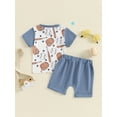 thumbnail image 5 of Musuos 2Pcs Baby Boy Summer Outfits 0-3 Years Short Sleeve Baseball Glove Print T-shirts + Shorts Set Toddler Casual Clothing, 5 of 10