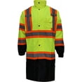 thumbnail image 2 of RK Safety RC-CLA3-TLM66 Class 3 Rainwear Reflective Hi-Viz Black Bottom Long Rain Coat with X pattern(4XL, Lime), 2 of 3