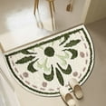 thumbnail image 4 of Btomtd 15.74' x 23.62' Semicircle Bath Rug Floor Mat Thickened Toilet Cover Secure Base Restroom Carpet Absorbent Layer, Green, 4 of 6