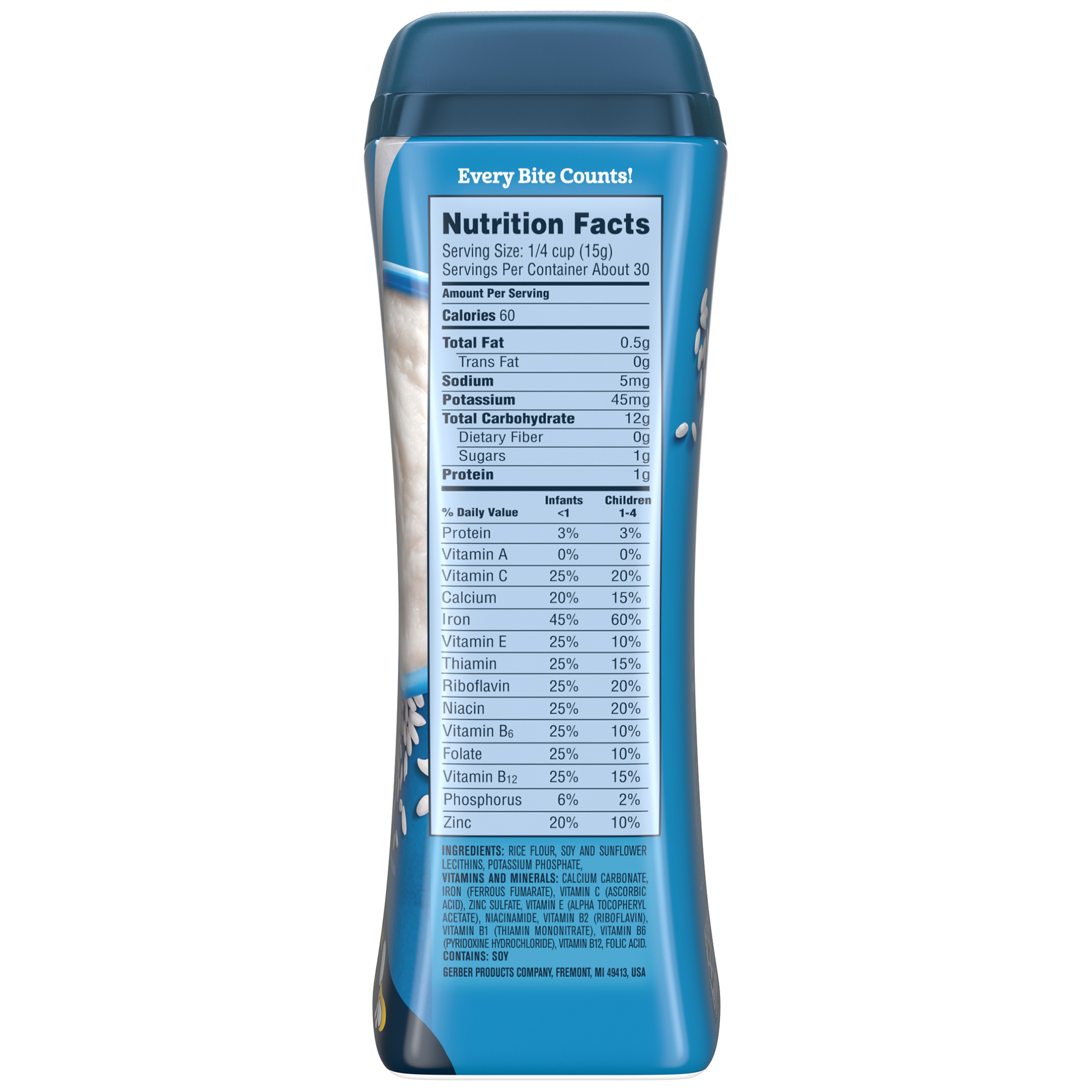 Gerber Stage 1 Rice Baby Cereal 16 Oz Canister Walmart Com Walmart Com