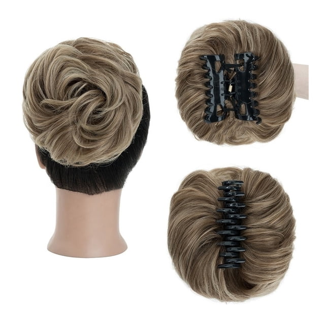Pince à Cheveux Chignon Ondulé Extensions de Cheveux Synthétiques Chignon Décoiffé