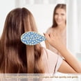thumbnail image 5 of Natural Wooden Round Hair Brush - Wooden Cushion Massage Comb for Straight and Curly Hair, Promotes Scalp Blood Circulation,Blue Gingham, 5 of 7