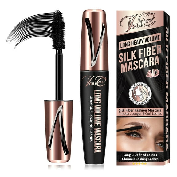 4D Silk VeniCare Fiber Eyelash Mascara, Extension Makeup, Black Waterproof Kit Eye Lashes