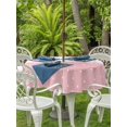 thumbnail image 4 of Outdoor Tablecloth with Umbrella Hole Zipper Pink Cherry Round Tablecloth 54" Waterproof Outside Table Cloth Elegant Pastoral Farmhouse Art Polka Dots Patio Table Cover Tablecloths for Picnic Party, 4 of 8
