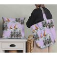 thumbnail image 5 of Soimoi Pink Cotton Voile Fabric Fox & Pine Tree Fabric Prints By Yard 56 Inch Wide, 5 of 5