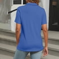 thumbnail image 6 of DORKASM Womens Polo Shirts Short Sleeve Button Lapel Collared Summer Tops Business Casual Basic Tees Blue 2XL, 6 of 7
