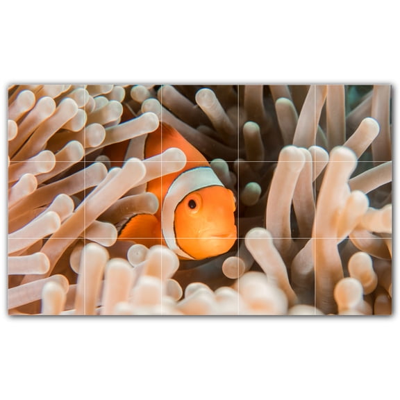 Picture-Tiles.com: Coral Ceramic Tile Wall Mural WAL500429-53S. 21.25"W x 12.75"H using (15) 4.25" x 4.25" Ceramic Tiles-Satin Finish