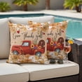 thumbnail image 4 of Red Truck Fall Outdoor Waterproof Pillow Covers, Thanksgiving Botanical Pumpkins Leaves Decorative Square Throw Pillowcase Sofa Cushion Sham for Patio/Couch/Chair, 18"x18" 2 Pack, 4 of 8