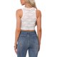 thumbnail image 3 of INSPIRAR CHIC Top de Mujer Sin Mangas de Encaje Floral con Escote en V Profundo, Top Corto de Cami Transparente L Blanco, 3 of 6