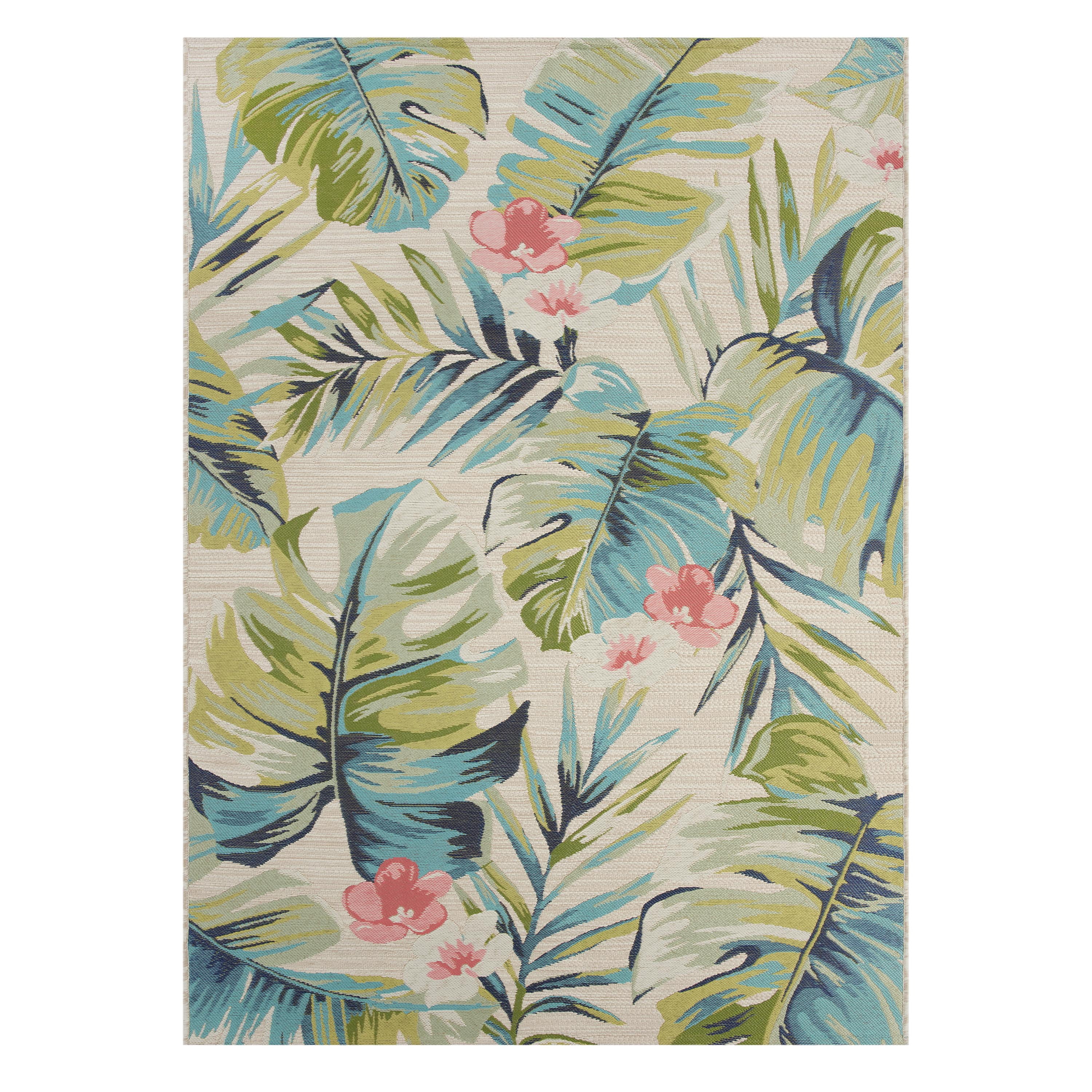 (3 pack) Better Homes & Gardens 5'x7’ Woven Tropical Oasis Outdoor Rug