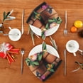thumbnail image 4 of BZSMCE Satin Native Fab Cotton Dinner Napkin Kittens in Pots Of Flower Butterflies Reusable, 4 of 8