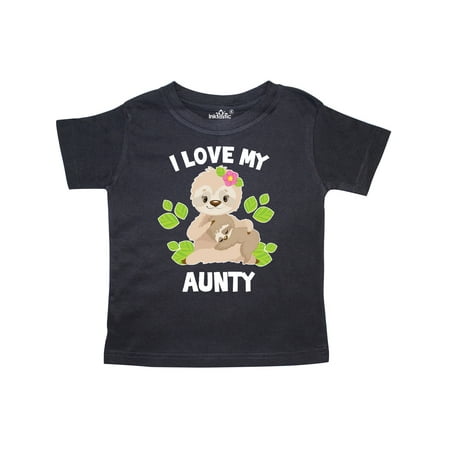 

Inktastic Cute Sloth I Love My Aunty with Green Leaves Gift Toddler Boy or Toddler Girl T-Shirt