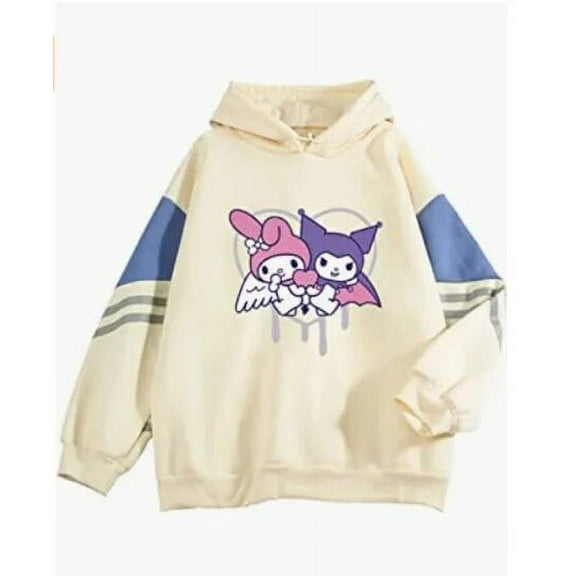 New Kuromi Sweater Kawaii Sanrio Japanese Autumn Student Cartoon Print Hoodie Couple Clothing Children's Birthday Gift