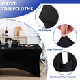 thumbnail image 2 of Mantel Fixwal para mesa rectangular de 6 pies, negro, paquete de 2, 2 of 7