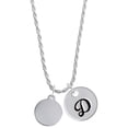 thumbnail image 1 of Delight Jewelry Stainless Steel Disc Silvertone Script Initial Disc - D - Charm Necklace, 20"+3", 1 of 4