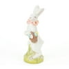 12.5" Sweet Delights Crackled Bunny Rabbit with Basket of Easter Eggs Figure