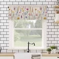 thumbnail image 4 of Pastoral Flowers Valances for Windows Wildflowers Retro Plants Linen Texture Rod Pocket Curtain Valance Window Treatment Short Curtains for Kitchen Living Room, 60"x14", 4 of 5