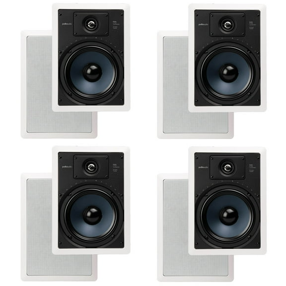 Polk Audio RC85i 2 Way In Wall Speakers - 4 Pack (White)